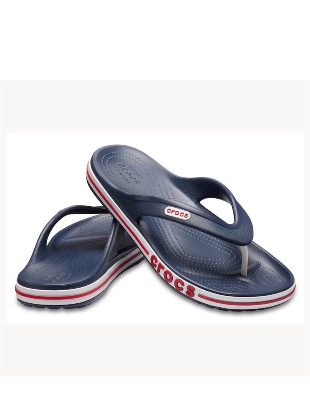 Crocs Unisex Bayaband Flip Flops Navy/Pepper Women’s Size 7 Men’s Size 5